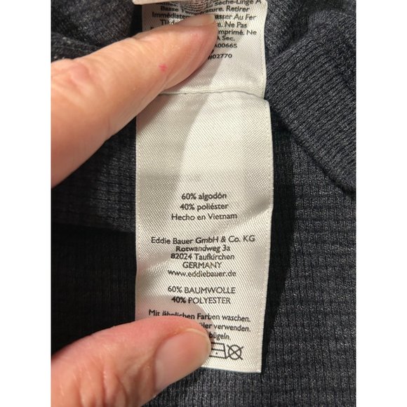 Eddie Bauer Crew Neck Pullover Waffle Knit Sweater Dark Gray Cotton Mens S - Picture 8 of 8